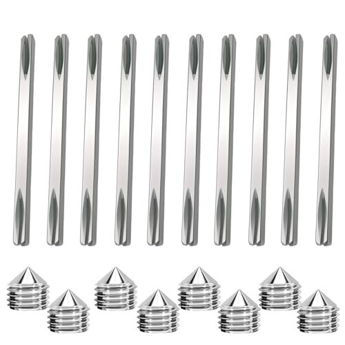 10 Stück Set Türgriffe Spindelstange, Türklinke Mit 8mm X 150mm Vierkantstift Und 8 Stk M6 Schrauben, Spindelstange Massivstahl, Korrosionsbeständige Türklinken Zubehör Für Wohn- Und Geschäftstüren von LandReCol