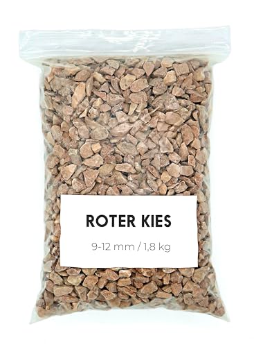 Landare Kies Rot 1,8Kg - Dekosteine - Zierkies - Dekosteine für Vasen - Kieselsteine - Deko Steine Kleine - Ziersteine - Zierkies Bunt - Steine Garten (9-12 mm) von Landare