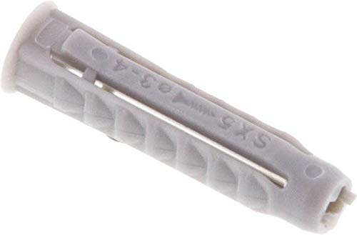 Landefeld FISCHER Dübel SX5 mit Rand, 100er Pack, Bohrer Ø5mm, min. Bohrlochtiefe 35mm, Kunststoff, Stopfen von Landefeld