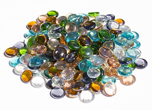 900g Glasnuggets transparent, ca.18-22 mm bunte Deko Mosaiksteine ca. 180St Dekosteine von Landkaufhaus Mayer