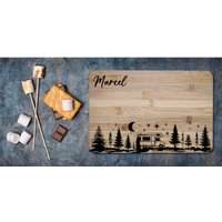 Frühstücksbrettchen Camping Vanlife Personalisiert Aus Bambus Das Geschenke Für Camper von Landkautz