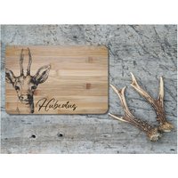 Personalisiertes Holz Frühstücksbrett Mit Hochwertiger Laser-Gravur in Zwei Größen, Das Perfekte Geschenke Für Jäger Und Jägerinnen von Landkautz