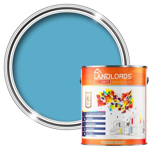 Vermieter Zaunfarbe und Gartenhausfarbe | Gartenfarben | Möbelfarbe | Holzfarbe | Außenfarbe | Gartenzaun | schnell trocknende Farbe | Schutzfarbe | (1L, Blassblau) von Landlords Paint