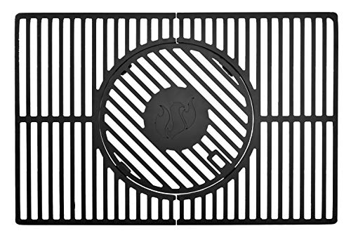 LANDMANN Modulus Grillrostsystem | Geeignet für Triton 2.1 | Mit modularem Basiseinsatz Ø30,5 cm für Grillplatte, WOK, Pizzastein, Grillspieße | Schwarz & eckig | Maße 48 x 44 x 2 cm [Gusseisen] von Landmann