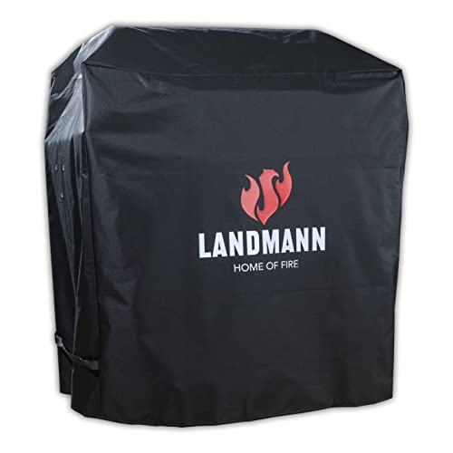 LANDMANN Premium Wetterschutzhaube | Aus robustem Polyestergewebe | Wasserdicht, UV-beständig, Atmungsaktiv, Kältebeständig | Geeignet für Grillchef Gasbräter & Holzkohlegrillwagen [60 x 96 x 120 cm] von Landmann