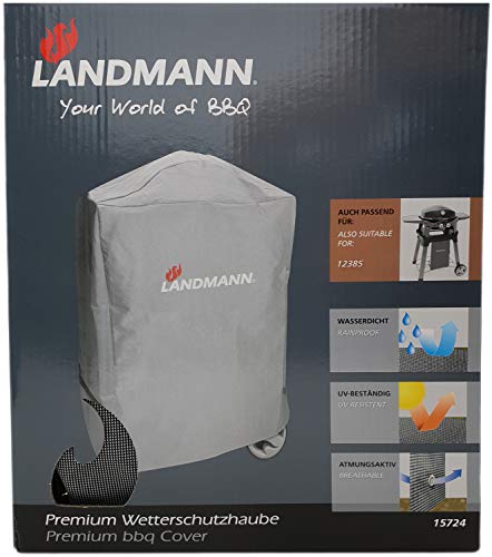 LANDMANN Premium Wetterschutzhaube | Aus robustem & wasserdichtem Polyestergewebe | UV-Beständig, atmungsaktiv & kältebeständig | Geeignet für Pantera 1.0, Pantera 2.0 und e-Pantera inklusive Trolley von Landmann