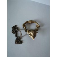 2 Kleine Türgriffe Garderobenhaken Griffe Messing Vintage 80Er Jahre Haken Garderobe Diy Projekt Möbel Aufpimpen von Landmum