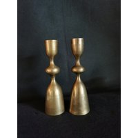 2x Kerzenständer Messing Metall Kerzenleuchter Vintage Kerze Deko von Landmum