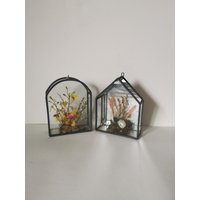 2x Vintage Zinn Gelötete Vitrine Setzkasten Miniatur Shabby Glashaus Spiegel Kunstblumen Pimp It Up 2x Vintage Zinn Gelötete Vitrine Setzkasten Miniatur Shabby Glashaus Spiegel Kunstblumen Pimp It Up von Landmum