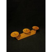 50Er Jahre Kerzenständer Mid Century Holz Danish Design 50Er Jahre Kerzenständer Mid Century Holz Danish Design von Landmum