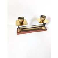 50Er Jahre Kerzenständer Mid Century Teak von Landmum