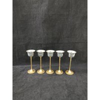 5x Langstielige Kelch Vintage Metall Sekttulpen Kerzenhalter Likör Schalen 5x Langstielige Kelch Vintage Metall Sekttulpen Kerzenhalter Likör Schalen von Landmum