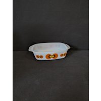70Er Jahre Vintage Mainz Jena Glas Schott Rarität Auflaufform Peacock Milchglas von Landmum
