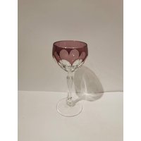 Alte Bleikristall Vintage Weinglas Überfang Römer Kristall Glas Lila von Landmum