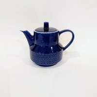 Alte Kaffeekanne Kanne Karokaffee Teekanne Feuerfester Boden Blau von Landmum