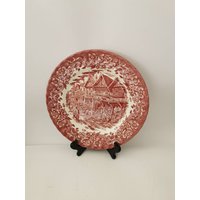 Alte Rot Weiße Keramik Servierplatte Platte Kuchenplatte Fleischplatte England Alte Rot Weiße Keramik Servierplatte Platte Kuchenplatte Fleischplatte England von Landmum
