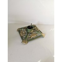 Art Deco Christbaumständer Antik Design Gusseisen Vintage Kult Weihnachtsbaumständer von Landmum