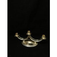 Art Deco Design Patina Kerzenleuchter Kerzenständer Versilbert Shabby Chic Decoration von Landmum