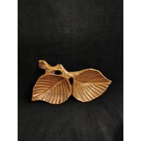 Blattschale Holz Tablett 60Er Jahre Vintage Mid Century Design Schale Snackschale von Landmum