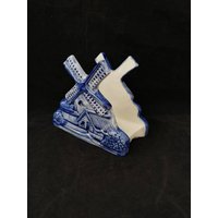 Delfter Porzellan Vintage Toastständer Servietten Halter Postkartenständer Deko Retro 70Er Jahre Delft von Landmum
