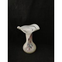 Design Glas Vase 70Er Glasvase Vintage Deko Blumenvase Italy 22cm von Landmum