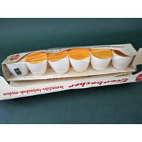 Emsa Eierbecher 6 Stück 50Er Jahre Rarität in Ovp Weiß Innen Gelb von Landmum