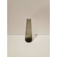 Kleine Rauchglas Glasvase Rauch Vase 50Er Jahre Schlicht Glas Rockabilly Design Geschliffen Blumenvase 15cm von Landmum