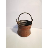 Kupfer Blumentopf Übertopf Mit Henkel Antik Gedengelt Gartendeko Vintage von Landmum