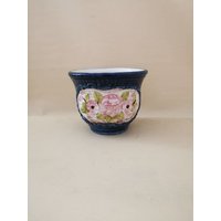 Origineller Art Deco Übertopf Blumentopf Rosen Italy Deko Topf Keramik von Landmum