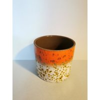 Origineller Fat Lava Stil Keramik Beige Orange Blumentopf Übertopf West German Pottery Deko Topf Marei von Landmum