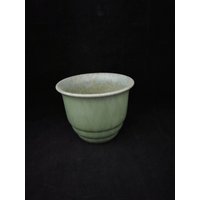 Origineller Keramik Blumentopf Übertopf West German Pottery Deko Topf Art Deco Remo Grün von Landmum