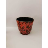 Origineller Retro Design Übertopf Rot Blumentopf Deko Topf Keramik Retrodesign Origineller Retro Design Übertopf Rot Blumentopf Deko Topf Keramik Retrodesign von Landmum