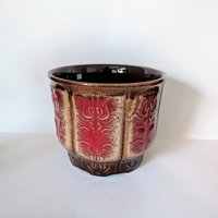 Origineller Xl Vintage Fat Lava Übertopf Blumentopf Deko Topf Keramik Rot Origineller Xl Vintage Fat Lava Übertopf Blumentopf Deko Topf Keramik Rot von Landmum