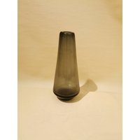 Rauchglas Vase 50Er Jahre Schlicht Rockabilly Wagenfeld Design 19cm von Landmum