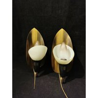 Wunderschöne 50Er Lampen Wandleuchten Messing Rockabilly Mit Zugband von Landmum