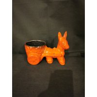 Roter Keramik Pflanztopf Übertopf Blumentopf Sweet Esel Donkey 70Er Italy von Landmum
