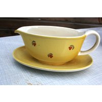 Sauciere Schüssel Terrinen Vintage Gelb 50Er von Landmum