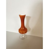 Schöne Design Vase Glasvase Opaline Florence Glas Blumenvase Tischvase 50Er Jahre von Landmum
