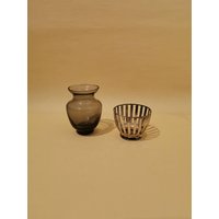 Seltene Mini Vase Turmalin Glasvase Shabby Versilberte Montur Seltene Mini Vase Turmalin Glasvase Shabby Versilberte Montur von Landmum