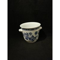 Super Schöner Vintage Blumentopf Motiv Strohblume Zwiebelmuster Übertopf Porzellan von Landmum