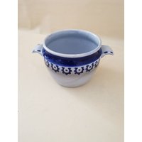 Super Schöner Vintage Waku Blumentopf Blau Weiß Übertopf Unterglasurdekor Westerwälder Wgp West Germany von Landmum