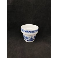 Superschöne Blumentopf Zwiebelmuster Echt Kobalt Kronester Umtopf von Landmum