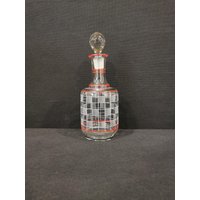 Tolle Karaffe Likörflasche Glas Design 50Er Jahre Dekor Glasflasche 24cm Hoch von Landmum