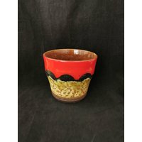 Übelacker 60Er 70Er Jahre Ü-Keramik Übertopf Blumentopf Vintage Pflanztopf Fat Lava Topf Keramik von Landmum