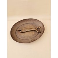 Vintage Flaschenöffner Fisch Schwer 50Er Jahre Mit Messing Schale von Landmum