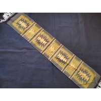 Vintage Länger Kelim Wollteppich Läufer Shabby Top Grün Teppich von Landmum