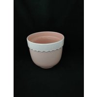 Vintage Scheurich Xxl Blumentopf Übertopf Keramik West Germany Mid-Century 1980Er Rosa von Landmum