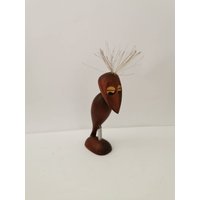 Vintage Teakholz Vogel Korkenzieher Specht Flaschenöffner Denmark Design von Landmum