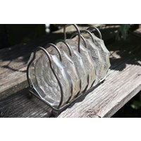 Vintage Untersetzter Glas Kristall Mit Halter 1920 von Landmum