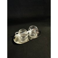 Vintage Zuckerdose Und Milchkännchen Shabby Kristall Glas Wmf S - Collection Edelstahl Cromargan Untersetzer Versilbert Vintage Zuckerdose Und Milchkännchen Shabby Kristall Glas Wmf S - Collection Edelstahl Cromargan Untersetzer Versilbert von Landmum